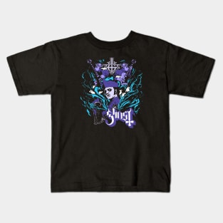 Ghost Retro Neon Purple Kids T-Shirt